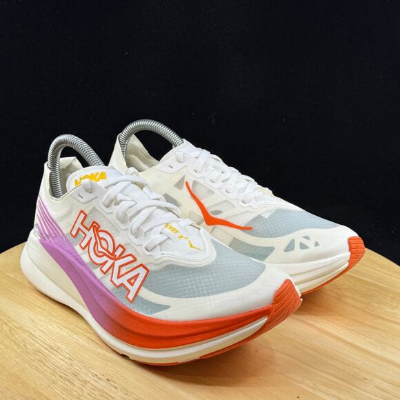 New Hoka One One HOKA Rocket X 2 Frost Lava Running Shoes Women’s Sz 7.5 1127927 - Picture 5 of 10